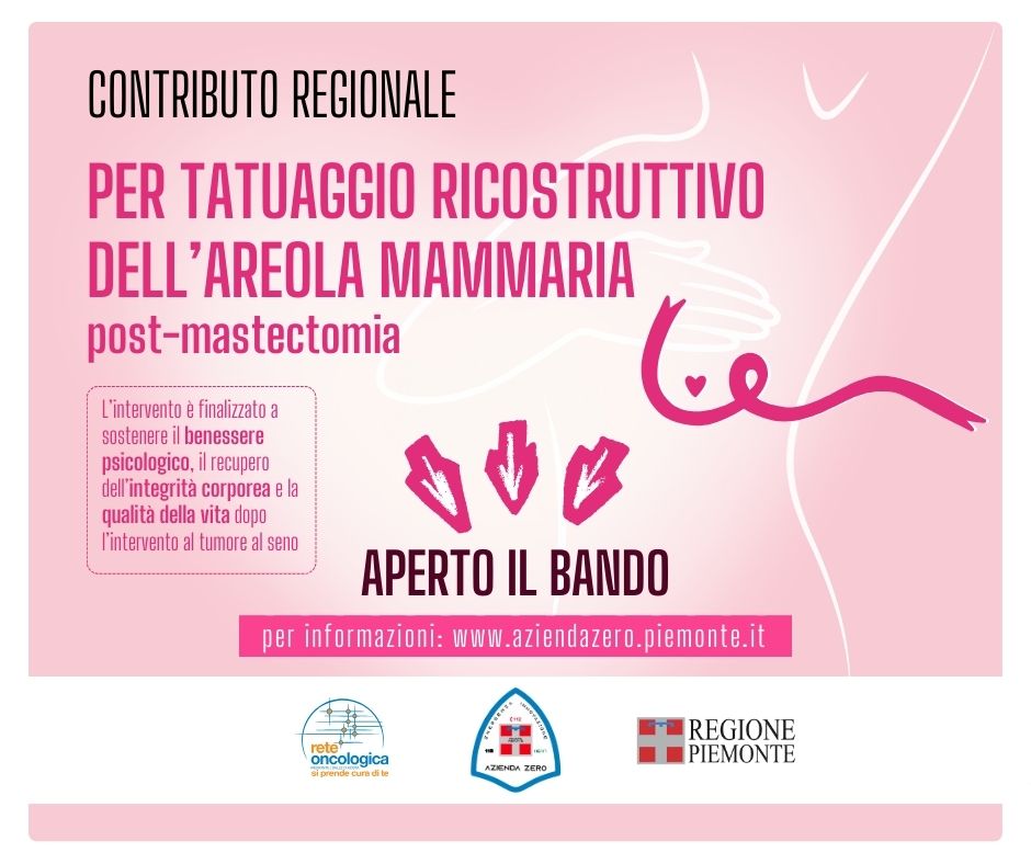 Banner contributo regionale tatuaggio ricostruttivo aerola mammaria post mastectomia