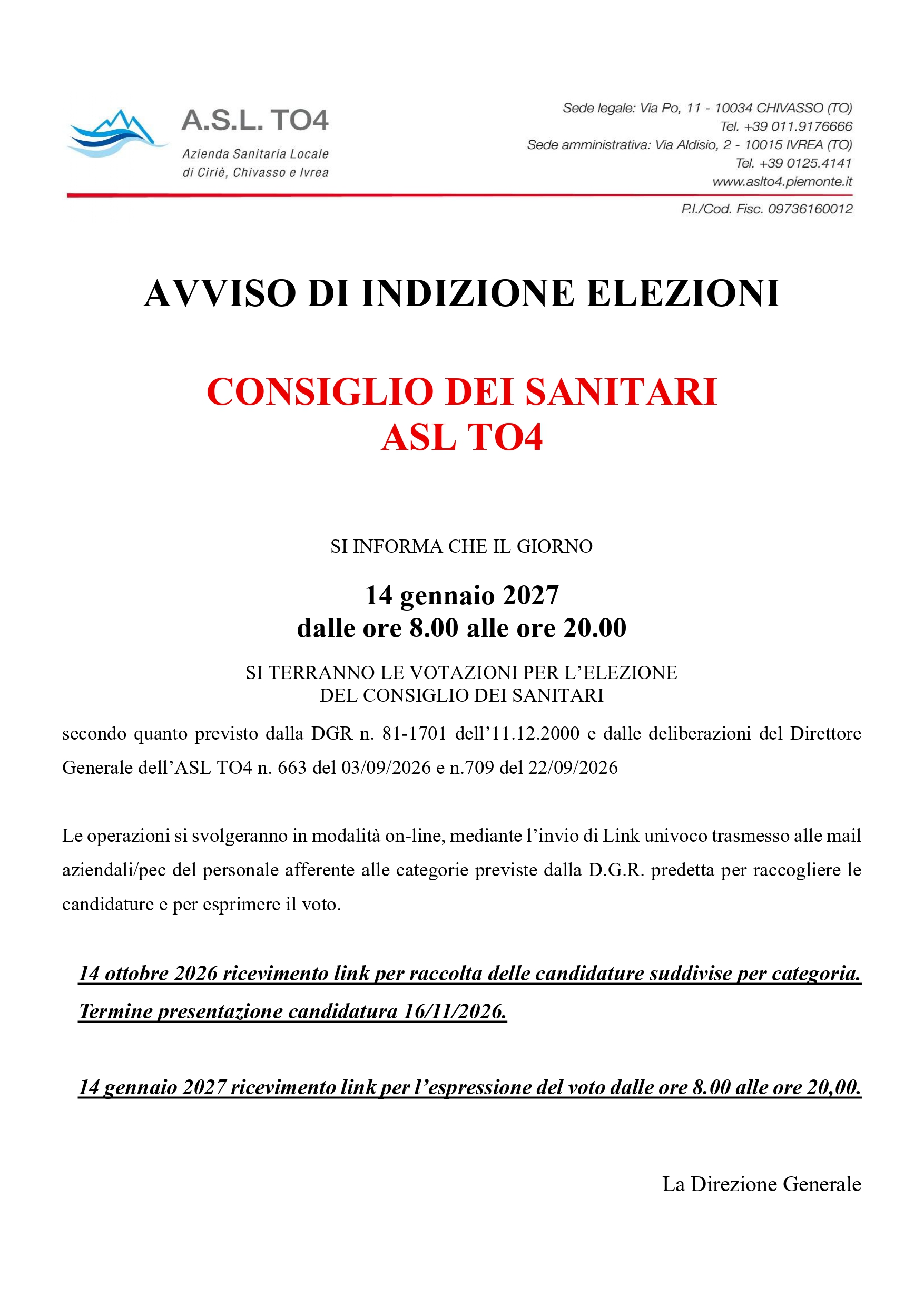 Avviso elezioni CdS