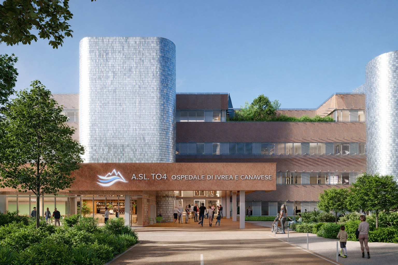 Rendering nuovo Ospedale di Ivrea e Canavese