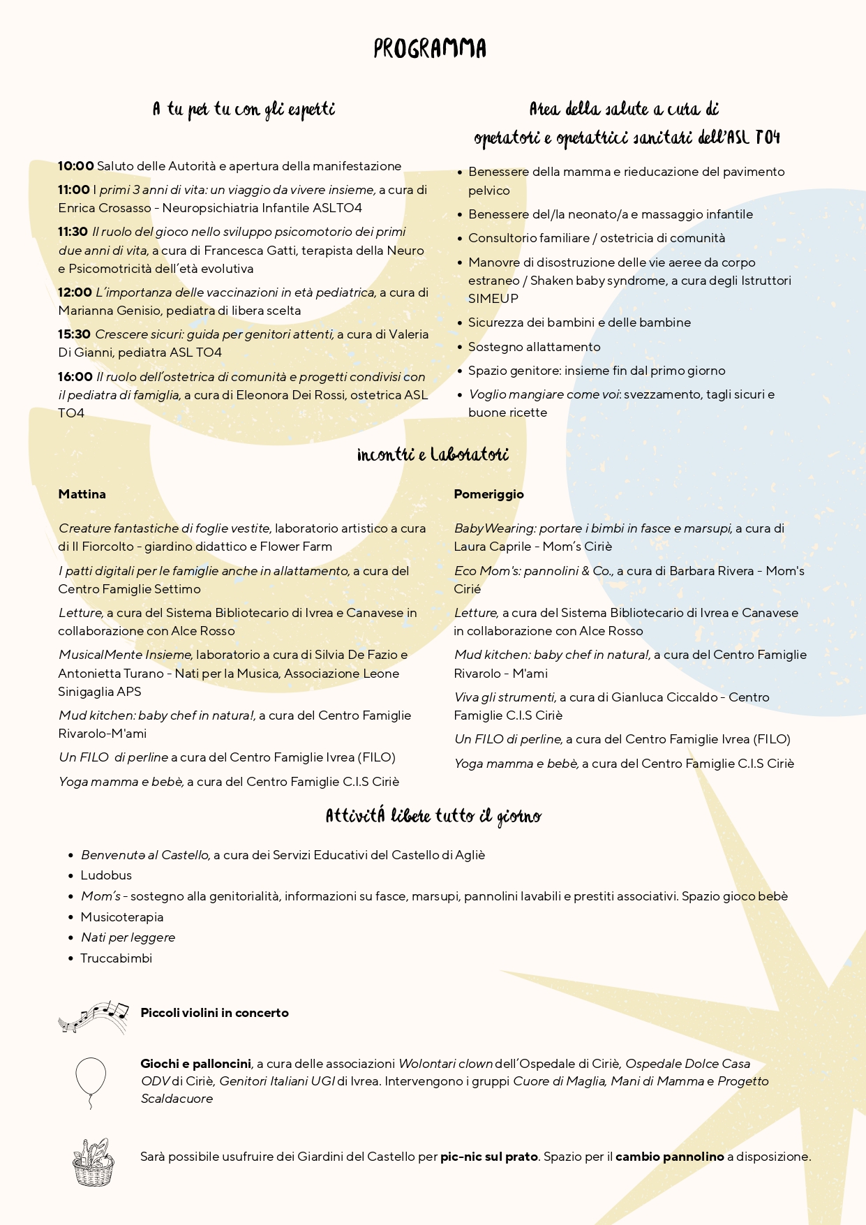 Scintille di Vita 2026 programma